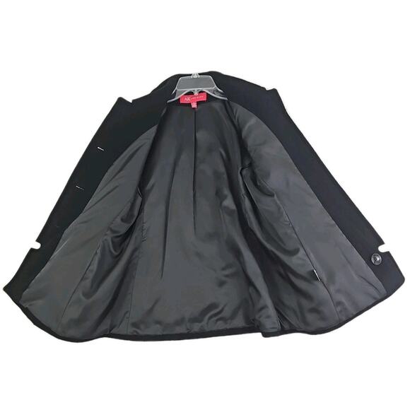 Anne Klein AK ~Woman Size M~ Black Wool Blend Jacket Pea Coat Fully Lined. - Picture 9 of 14